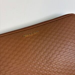 Michael Kors Quilted Camel Laptop Holder NWOT